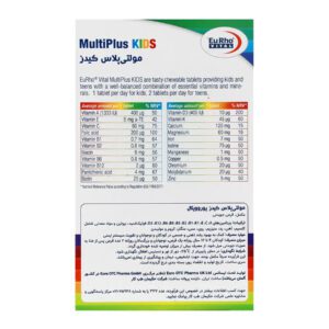 قرص جویدنی مولتی پلاس کیدز یوروویتال بسته 60 عددی