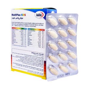 قرص جویدنی مولتی پلاس کیدز یوروویتال بسته 60 عددی