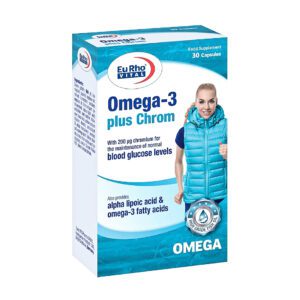 کپسول ژلاتینی امگا 3 پلاس کروم یوروویتال – 896 میلی گرم بسته 30 عددی