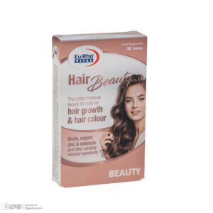 مکمل تقویت پوست، مو و ناخن یوروویتال مدل Hair Beauty بسته 60 عددی، حاوی ویتامین A، C، بیوتین، روی و مس، جلوگیری از ریزش و نازک شدن مو، رشد مجدد و تثبیت رنگ مو، تقویت و کاهش شکنندگی ناخن‌ها