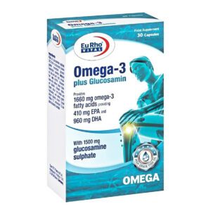 کپسول ژلاتینی امگا 3 پلاس گلوکز آمین یوروویتال – 1660 میلی گرم بسته 30 عددی